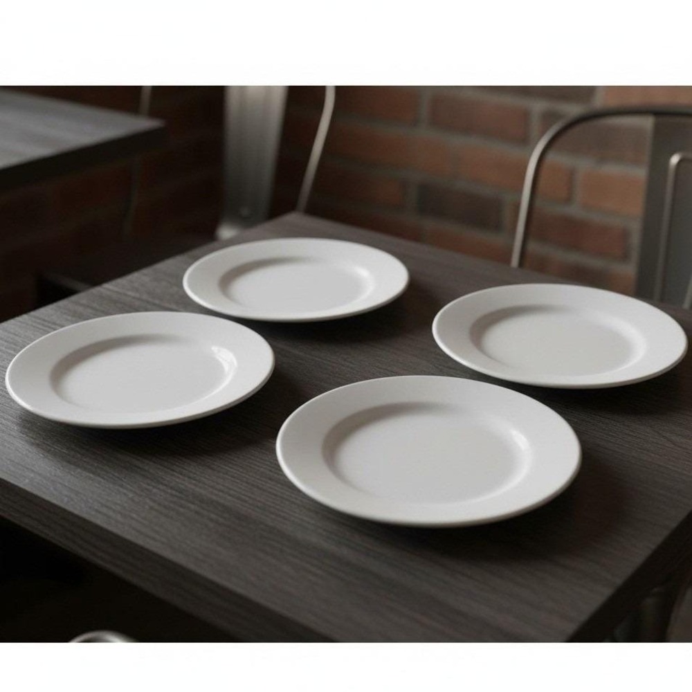 Farberware Bistro Whitewood Set of Four Bread Dessert Plates 4577